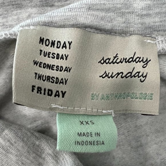 Saturday Sunday by Anthropologie Heather Gray Jersey Pullover Top Size XXS - Picture 5 of 6